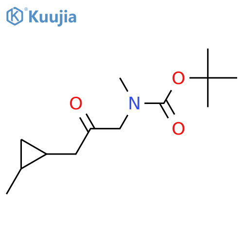 tert-butyl N-methyl-N-[3-(2-methylcyclopropyl)-2-oxopropyl]carbamate structure
