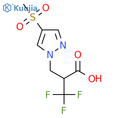 3,3,3-trifluoro-2-(4-methanesulfonyl-1H-pyrazol-1-yl)methylpropanoic acid structure