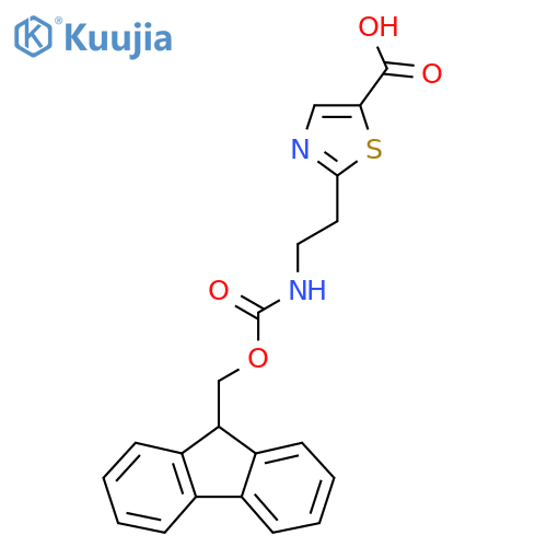 2-[2-({[(9H-fluoren-9-yl)methoxy]carbonyl}amino)ethyl]-1,3-thiazole-5-carboxylic acid structure