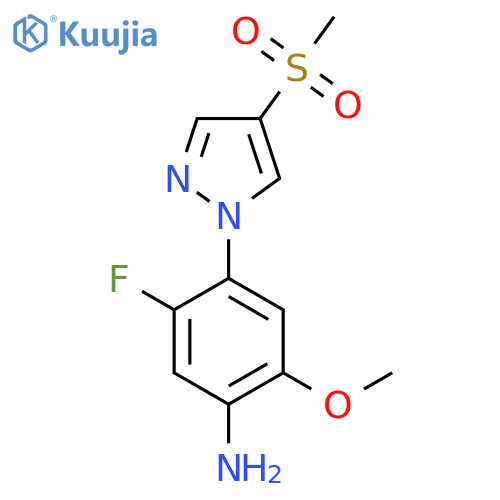 5-fluoro-4-(4-methanesulfonyl-1H-pyrazol-1-yl)-2-methoxyaniline structure