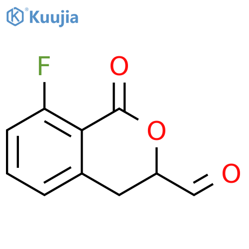 1H-2-Benzopyran-3-carboxaldehyde, 8-fluoro-3,4-dihydro-1-oxo- structure