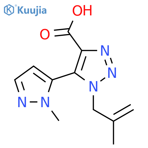 5-(1-methyl-1H-pyrazol-5-yl)-1-(2-methylprop-2-en-1-yl)-1H-1,2,3-triazole-4-carboxylic acid structure