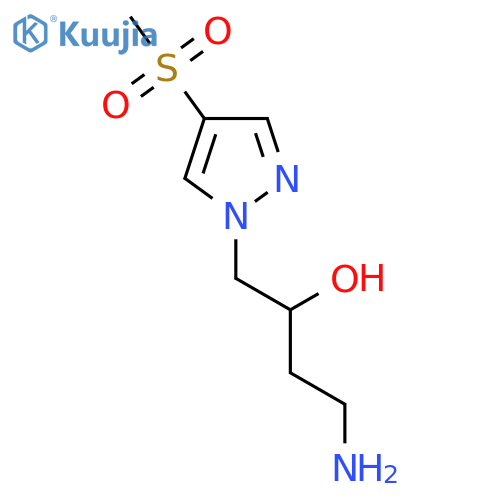 4-amino-1-(4-methanesulfonyl-1H-pyrazol-1-yl)butan-2-ol structure