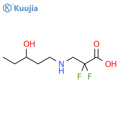 2,2-Difluoro-3-[(3-hydroxypentyl)amino]propanoic acid structure