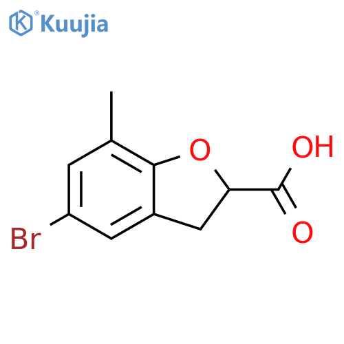 2-Benzofurancarboxylic acid, 5-bromo-2,3-dihydro-7-methyl- structure