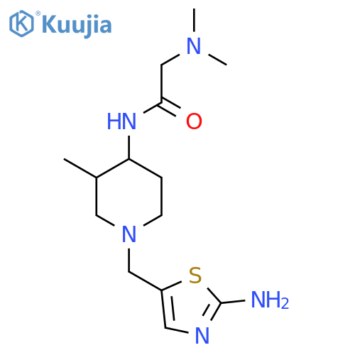N-{1-[(2-amino-1,3-thiazol-5-yl)methyl]-3-methylpiperidin-4-yl}-2-(dimethylamino)acetamide structure