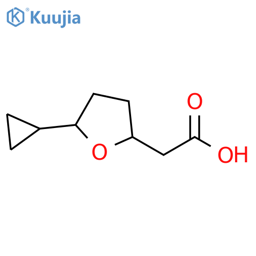 2-(5-cyclopropyloxolan-2-yl)acetic acid, Mixture of diastereomers structure