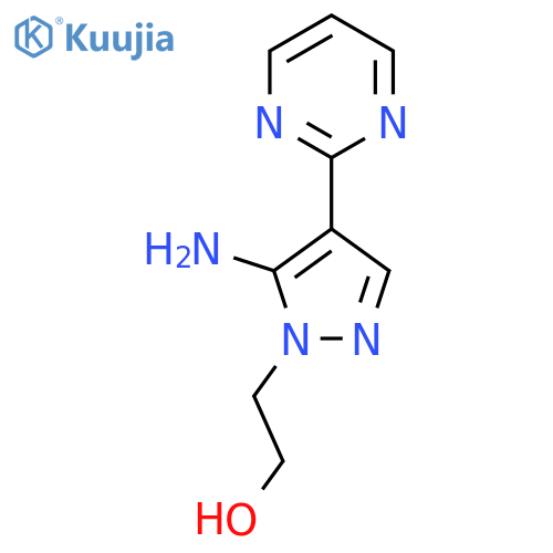 2-[5-amino-4-(pyrimidin-2-yl)-1H-pyrazol-1-yl]ethan-1-ol structure