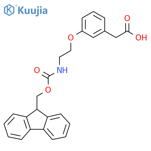 2-{3-[2-({[(9H-fluoren-9-yl)methoxy]carbonyl}amino)ethoxy]phenyl}acetic acid structure