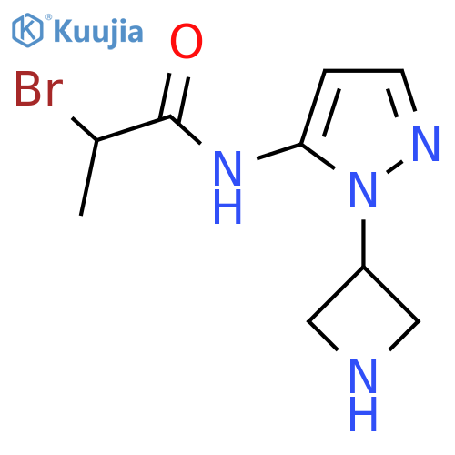 N-1-(azetidin-3-yl)-1H-pyrazol-5-yl-2-bromopropanamide structure
