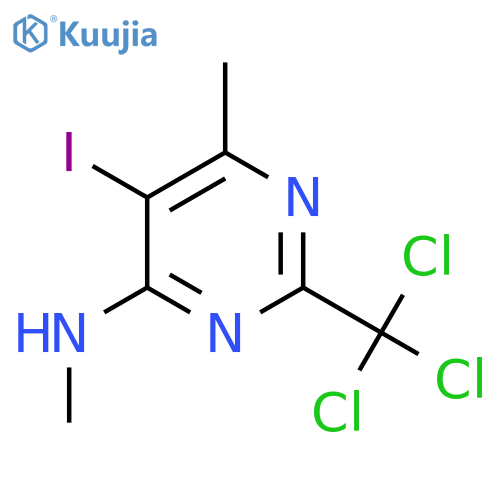 5-iodo-N,6-dimethyl-2-(trichloromethyl)pyrimidin-4-amine structure