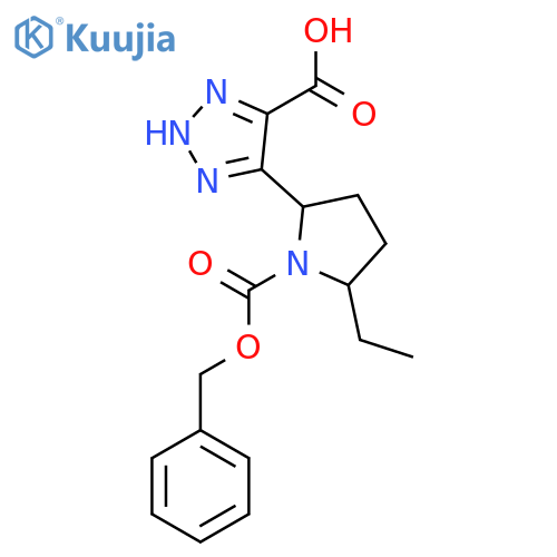 5-{1-[(benzyloxy)carbonyl]-5-ethylpyrrolidin-2-yl}-1H-1,2,3-triazole-4-carboxylic acid structure