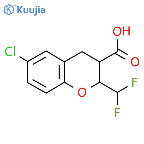 6-chloro-2-(difluoromethyl)-3,4-dihydro-2H-1-benzopyran-3-carboxylic acid structure