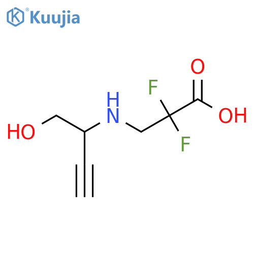 2,2-Difluoro-3-(1-hydroxybut-3-yn-2-ylamino)propanoic acid structure