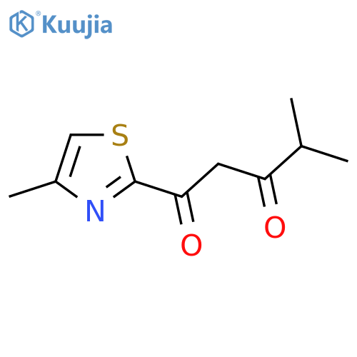 4-methyl-1-(4-methyl-1,3-thiazol-2-yl)pentane-1,3-dione structure
