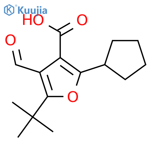 5-Tert-butyl-2-cyclopentyl-4-formylfuran-3-carboxylic acid structure