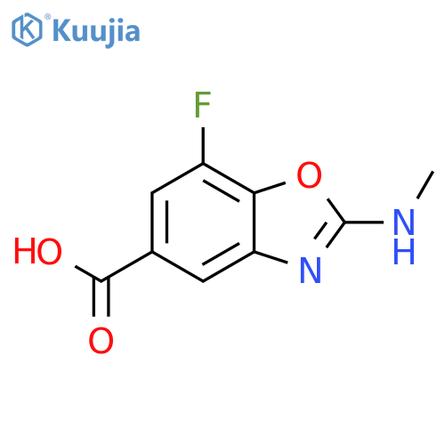 5-Benzoxazolecarboxylic acid, 7-fluoro-2-(methylamino)- structure