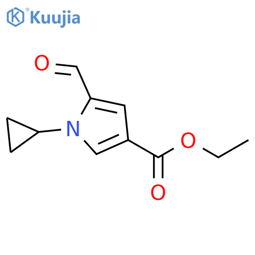 1H-Pyrrole-3-carboxylic acid, 1-cyclopropyl-5-formyl-, ethyl ester structure