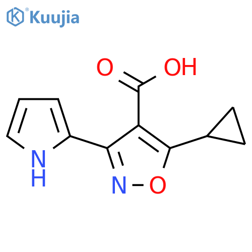 5-cyclopropyl-3-(1H-pyrrol-2-yl)-1,2-oxazole-4-carboxylic acid structure