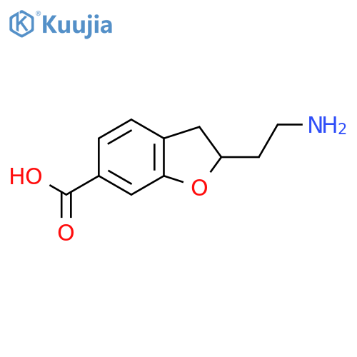 2-(2-Aminoethyl)-2,3-dihydro-1-benzofuran-6-carboxylic acid structure