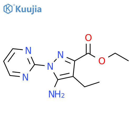 1H-Pyrazole-3-carboxylic acid, 5-amino-4-ethyl-1-(2-pyrimidinyl)-, ethyl ester structure