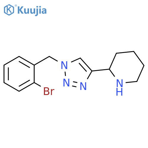 Piperidine, 2-[1-[(2-bromophenyl)methyl]-1H-1,2,3-triazol-4-yl]- structure