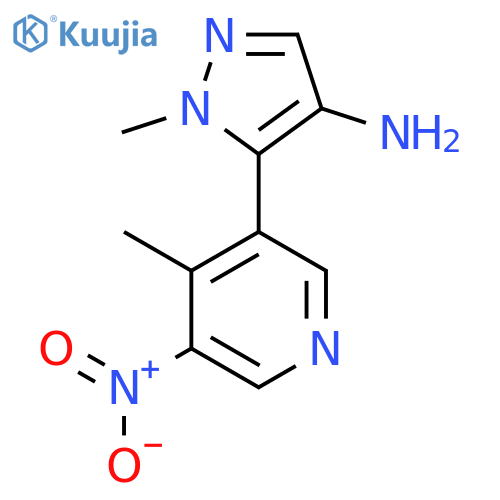 1-methyl-5-(4-methyl-5-nitropyridin-3-yl)-1H-pyrazol-4-amine structure