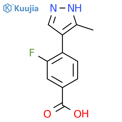 3-fluoro-4-(3-methyl-1H-pyrazol-4-yl)benzoic acid structure