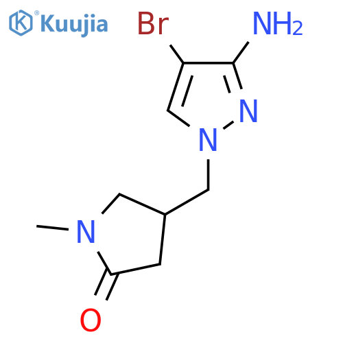 4-(3-amino-4-bromo-1H-pyrazol-1-yl)methyl-1-methylpyrrolidin-2-one structure