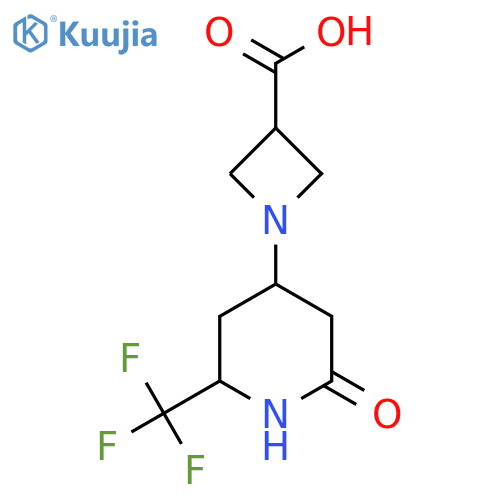 1-[2-Oxo-6-(trifluoromethyl)piperidin-4-yl]azetidine-3-carboxylic acid structure