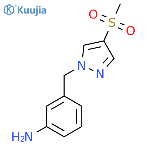 3-(4-methanesulfonyl-1H-pyrazol-1-yl)methylaniline structure