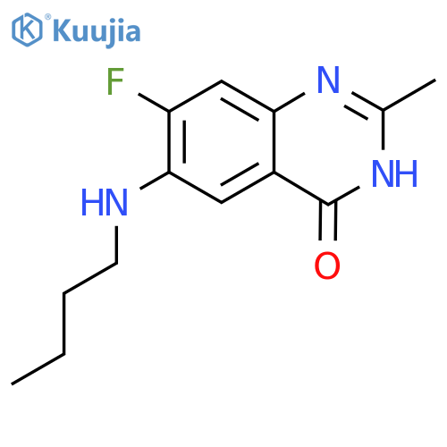 6-(butylamino)-7-fluoro-2-methyl-3,4-dihydroquinazolin-4-one structure