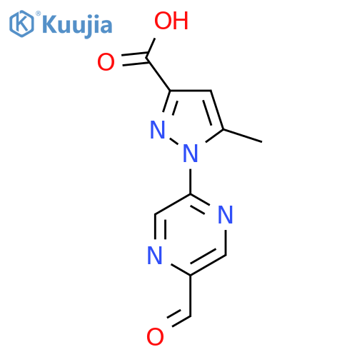 1-(5-formylpyrazin-2-yl)-5-methyl-1H-pyrazole-3-carboxylic acid structure