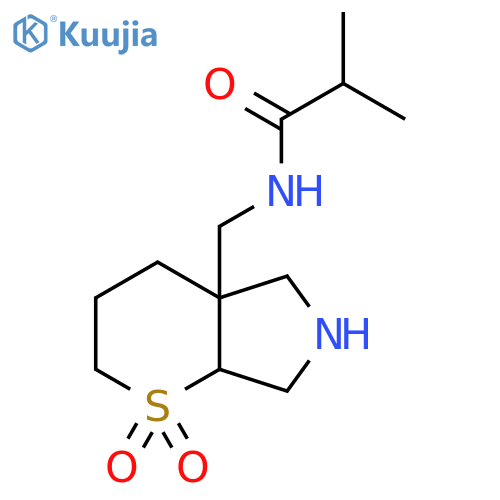 N-({1,1-dioxo-octahydro-1lambda6-thiopyrano[2,3-c]pyrrol-4a-yl}methyl)-2-methylpropanamide structure