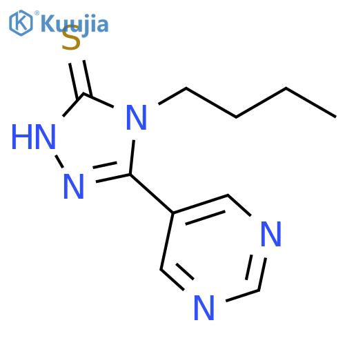 3H-1,2,4-Triazole-3-thione, 4-butyl-2,4-dihydro-5-(5-pyrimidinyl)- structure