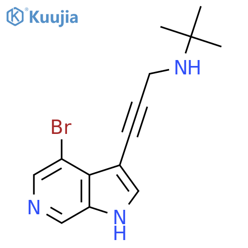(3-{4-bromo-1H-pyrrolo2,3-cpyridin-3-yl}prop-2-yn-1-yl)(tert-butyl)amine structure