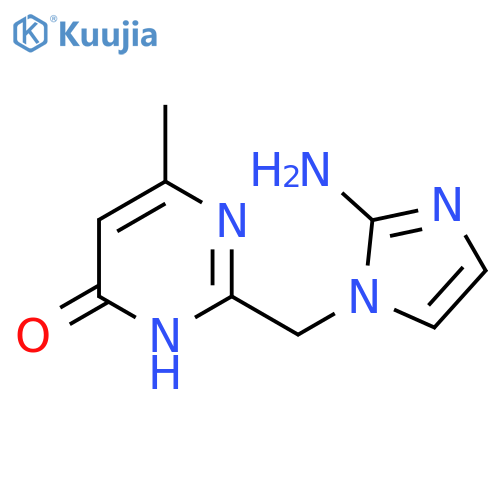 2-(2-amino-1H-imidazol-1-yl)methyl-6-methyl-3,4-dihydropyrimidin-4-one structure