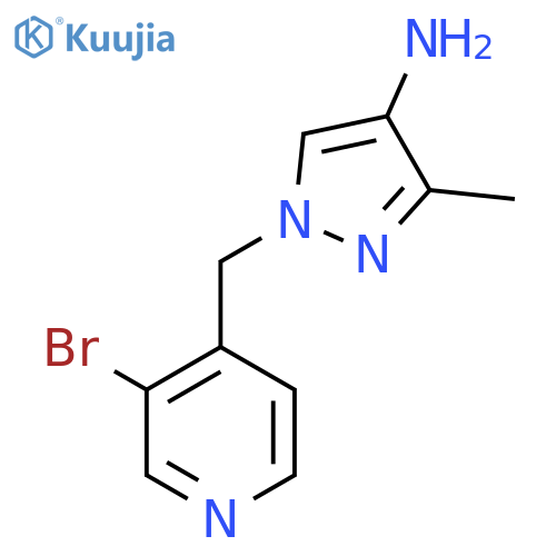 1-(3-bromopyridin-4-yl)methyl-3-methyl-1H-pyrazol-4-amine structure