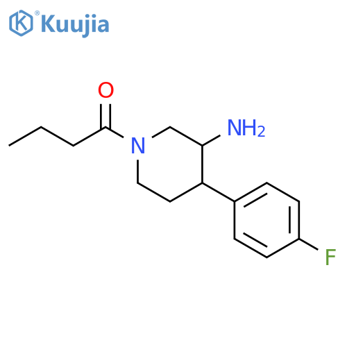 1-Butanone, 1-[3-amino-4-(4-fluorophenyl)-1-piperidinyl]- structure