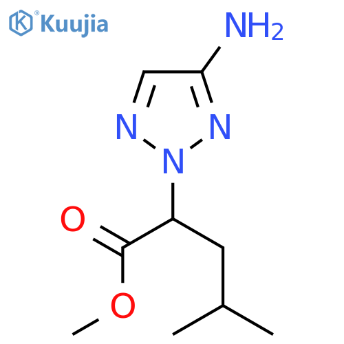 methyl 2-(4-amino-2H-1,2,3-triazol-2-yl)-4-methylpentanoate structure