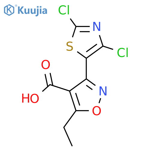 3-(Dichloro-1,3-thiazol-5-yl)-5-ethyl-1,2-oxazole-4-carboxylic acid structure