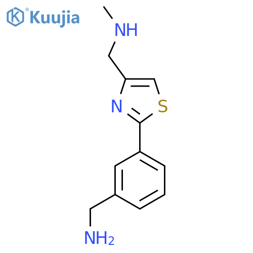 (3-{4-[(Methylamino)methyl]-1,3-thiazol-2-yl}phenyl)methanamine structure