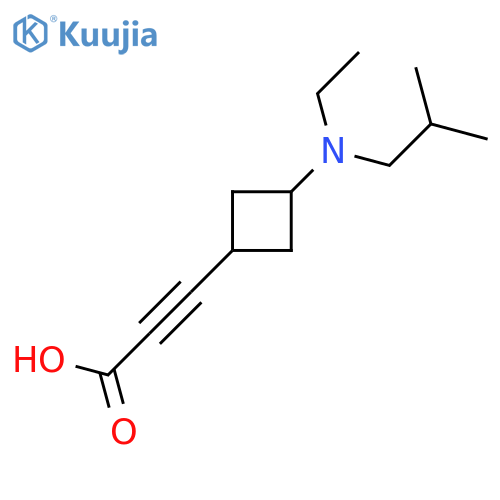 3-{3-[Ethyl(2-methylpropyl)amino]cyclobutyl}prop-2-ynoic acid structure