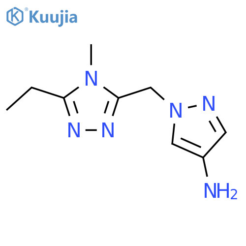 1-(5-ethyl-4-methyl-4H-1,2,4-triazol-3-yl)methyl-1H-pyrazol-4-amine structure
