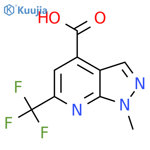 1-methyl-6-(trifluoromethyl)-1H-pyrazolo[3,4-b]pyridine-4-carboxylic acid structure