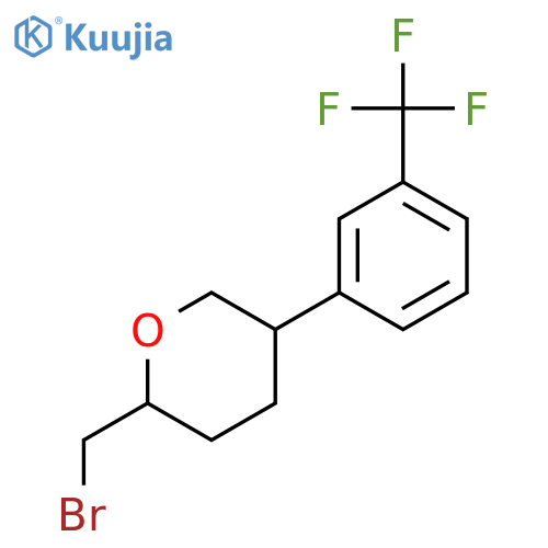2-(Bromomethyl)-5-[3-(trifluoromethyl)phenyl]oxane structure