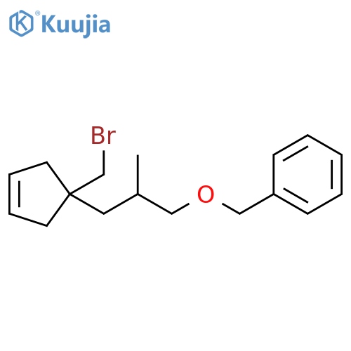 Benzene, [[3-[1-(bromomethyl)-3-cyclopenten-1-yl]-2-methylpropoxy]methyl]- structure