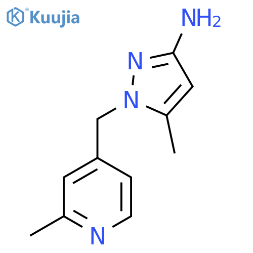 5-methyl-1-(2-methylpyridin-4-yl)methyl-1H-pyrazol-3-amine structure