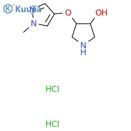 4-[(1-methyl-1H-pyrazol-4-yl)oxy]pyrrolidin-3-ol dihydrochloride structure