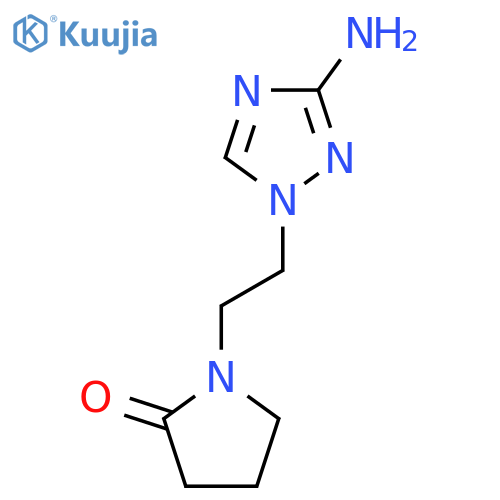 1-2-(3-amino-1H-1,2,4-triazol-1-yl)ethylpyrrolidin-2-one structure
